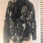 Napa Valley Elegant Floral Velvet Jacket XL Black Photo 4