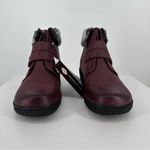 Wanderlust Perth Womens Faux Leather Faux Fur Lined Ankle Boots size 8 Burgundy Red Photo 2