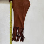 Slim Factor By Investments Women's Plus Pants Faux Suede Fringe Size 1X Brown Photo 9