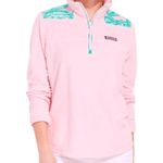 Vineyard Vines  Pink Marthas Vineyard Banana Leaf Quarter Zip Fleece Top ~ SMALL Photo 0