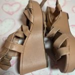 Alex Marie  Leather Nude Strappy Leather Tan Womens Wedges Sandals Size 5.5 Photo 6