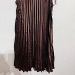 Annabelle Brown Satin Pleated Midi Dress Sz L NWT Size L Photo 2