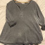 Seven7 Gray Henley Long Sleeve Tee Photo 1