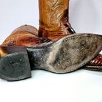 Dan Post Vintage  Genuine Teju Lizard Exotic Leather Cowboy Western Boots Brown 6 Photo 9