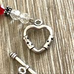 Red lamp work bead bracelet with silver and Swarovski crystals Photo 9