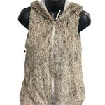 Altar'd State ALTAR’D STATE, Women’s XS  HoodedFuzzy Brown Vest,  Style # PV173038AS,Front Zip Photo 0