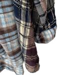 Free People  Penny Plaid Mini Shirtdress Embellished Red Blue Beaded size Medium Photo 7