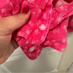 Frank & Eileen  size Large Paul Shirt Pink Linen Palm Tree Print Button Down‎ Photo 6