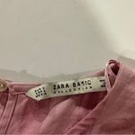 ZARA Pink Striped Short Sleeve Ruffle Top Size S Photo 4