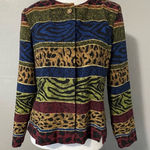 Sag Harbor Vintage 80s  Maximalist silky lightweight mixed animal print blazer 8 Photo 0
