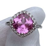 Zales Women’s 10K  Pink Topaz White Gold Ring Sz 6.75 Classic Brilliant Stunning Photo 2