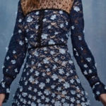 Foxiedox $238  | Felicia | Crochet Lace Dress with Sheer Lace Neck Blue Size 8 Photo 0