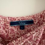 Shore Floral Sweetheart Neck Long Sleeve Top Red Size L Photo 1