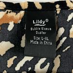 Lildy Cheetah Print Bubble Sleeve Duster Open Front Cardigan Size L/XL Size L Photo 2