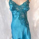 Frederick's of Hollywood Frederick’s Of Hollywood Vintage Satin Blue Nightie Small Slip Lingerie Y2K Lace Photo 1