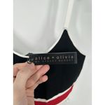 Alice + Olivia  Maude Bralette Tank Top Shirt Wool Blend Red Black Striped XS Photo 5