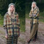 Free People Grunge 90s Flannel Plaid Izzie Cargo Shirt Jacket Shacket Medium Photo 2
