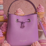 Kate Spade New York Purple Bucket Bag Crossbody Drawstring Pale Gold Hardware NW Photo 0