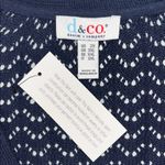 Denim & Co NWT Size 2X Navy Blue Tie Front Pointelle Sweater Shrug Cardigan Photo 4