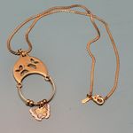 Monet  Vintage Gold Charm Holder Butterfly Necklace With Enamel Butterfly Charm Photo 1