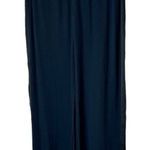 Free People ‎ Pants Womens 0 Black Rayon Satin Stripe Wide Leg High Rise Photo 0