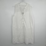 Ann Taylor Loft dress women's 14 sleeveless tank eyelet lace shift white boho Photo 2