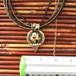 Chico's Necklace Five Strand Brown Mosaic Pendant Photo 4