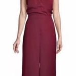 Parker  Boudoir Culotte Jumpsuit Ruffles Wide Leg Dots Cranberry Red Size Medium Photo 2