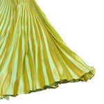 Banana Republic Silky Cutout Back Midi Dress Chartreuse Pleated Size 6 NWT Photo 3