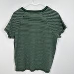 Madewell  Splitneck Raglan-Sleeve Striped Henley V Neck Short Sleeve Shirt Green Photo 7