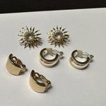 Lot Of 3 Clip On Earrings 2 Are Gold Tone 1 Is Two Tone Photo 0