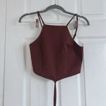 EXPRESS Body Contour Textured Strappy Tie Cropped Cami Photo 2