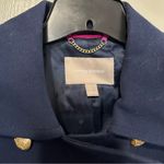 Banana Republic Women's Navy and Black Double-Breasted Coat  Large Fall Cozy Photo 3