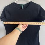 Ralph Lauren Lauren Black Short Sleeve Knit T-shirt Woman’s M Embroidered Logo Photo 5