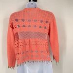 Soft Surroundings  Women's Beaded Crochet Knit Crop Cardigan‎ Pink Size Medium Photo 6