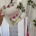 Shanghai SoHo White Cherry blossom Bamboo Floral Kimono Pajama Robe Silk Like OS Size undefined Photo 3