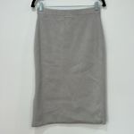 Hugo Boss Womens Knit Skirt Medium Silk Blend Midi Career Stretch Silver Gray Photo 5