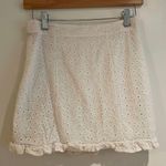White Floral Mini Skirt Photo 0