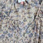 CAbi  Siena Top Womens S/M Pink Blue Floral Lightweight Sheer Oversized Peasant Photo 5