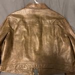 Cropped Brown Faux Leather Jacket with Front Pockets Size L Photo 6