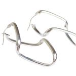 14K 14KT Milor Italy Square Modernist Geometric Twisted Shaped Edgy Earrings Photo 4