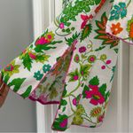 Gretchen Scott Split Neck Tunic Floral Multicolor Bright Beachy Pink Size M Photo 3