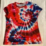 SheIn Spiral Short Sleeve Tie Dye Crew Neck Tee S Casual 70s Look Cherry Girl Photo 2
