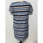 Vilagallo Striped Dress Size 40 Blue White Short Sleeve Cotton Blend US‎ 8 Photo 4