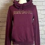 Nike Women's Hoodie XS Maroon "Just Do It" Graphic Pullover Photo 0