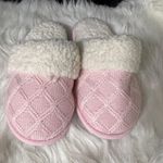 Victoria's Secret Victoria’s Secret Cable Knit Slippers Pink Sherpa Lined  Photo 0