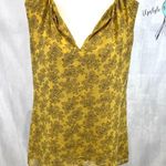 CAbi mustard yellow and black paisley print top size small Photo 1