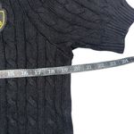 Lauren Ralph Lauren Crest Black Cable Knit Short Sleeve Sweater Top XL Photo 5