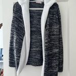Crave fame ⭐️  Grey Sweater Sherpa Hooded Cardigan Size XSmall EUC Photo 0