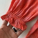 BP Plaid babydoll dress XSMALL balloon sleeves long sleeves orange pink NWT Photo 6